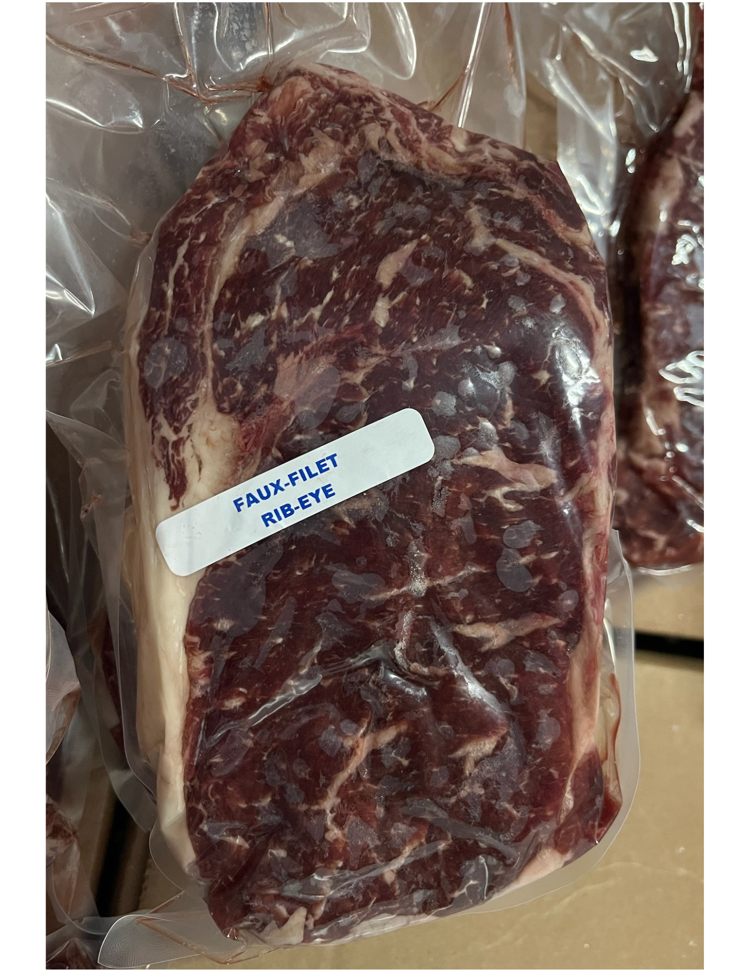 Packaged beef ribeye